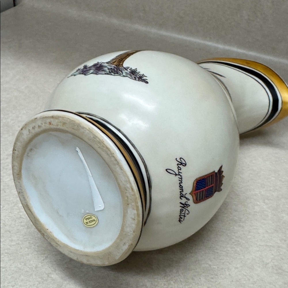 Tropical Ceramic Pitcher with Gold Handle - Picture 3 of 3